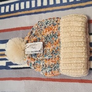 Arctic Paw Pom Pom Beanie Cable Knit Fleece Lined Winter Beanie Women Hat